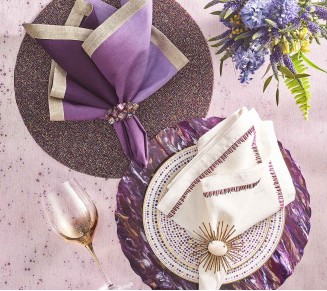 Array Napkin Ring in Purple, Set of 4