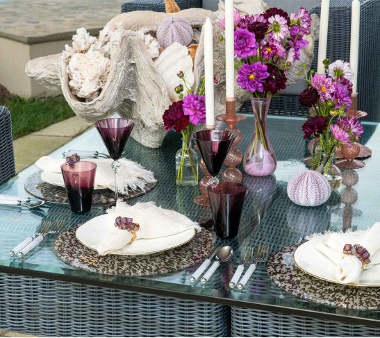 Array Napkin Ring in Purple, Set of 4