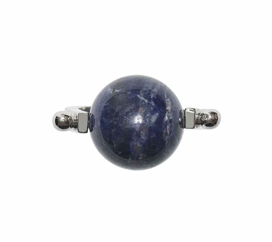 Mineral Napkin Ring in Midnight & Silver, Set of 4
