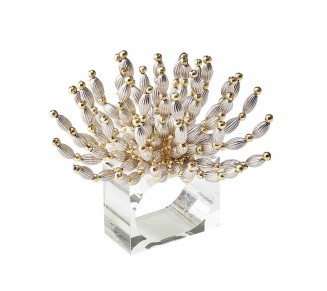 Bead Burst Napkin Ring in Silver & Gold, Set of 4