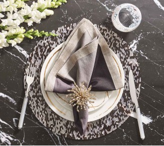 Bead Burst Napkin Ring in Silver & Gold, Set of 4