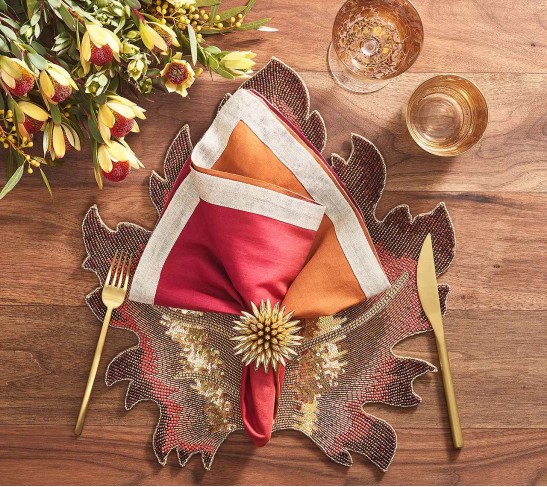 Stellar Napkin Ring in Gold, Set of 4