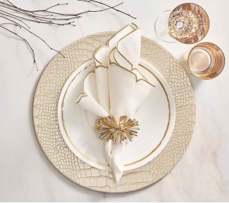 Fringe Napkin Ring in Gold & Silver, Set of 4