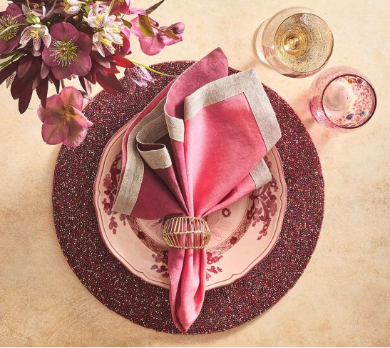 Dip Dye Napkin in Red & Burgundy, Set of 4