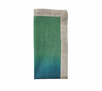 Dip Dye Napkin in Navy & Green, Set of 4