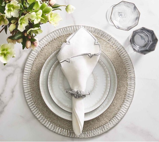 Bevel Placemat in Silver & Crystal, Set of 4
