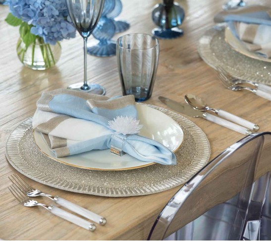 Bevel Placemat in Silver & Crystal, Set of 4