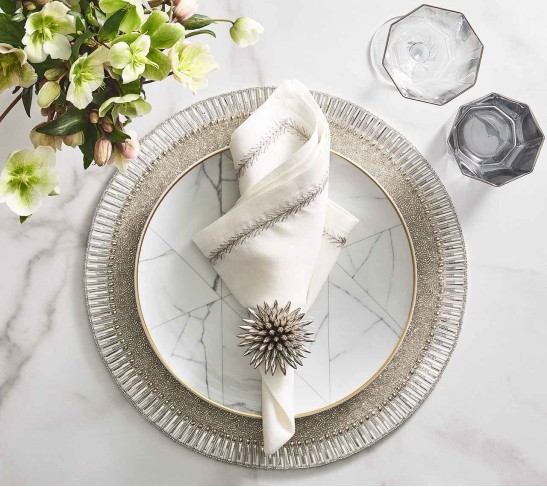 Bevel Placemat in Silver & Crystal, Set of 4