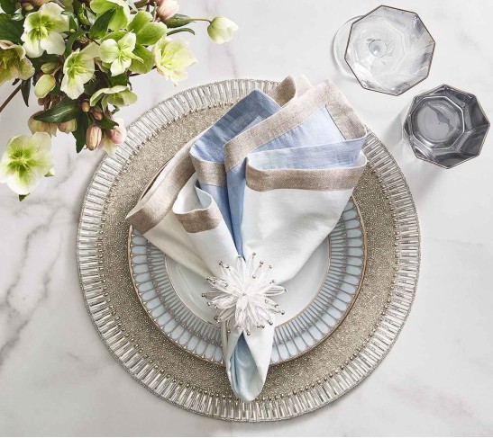 Bevel Placemat in Silver & Crystal, Set of 4