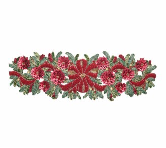 Xmas Cheer Table Runner in Red, Green & Gold