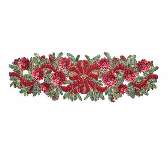 Xmas Cheer Table Runner in Red, Green & Gold