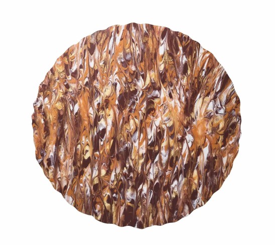 Marbled Placemat in Cranberry & Orange, Set of 4