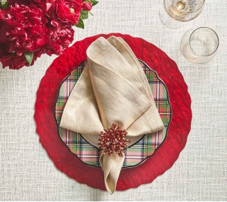 Lustre Placemat in Red, Set of 4