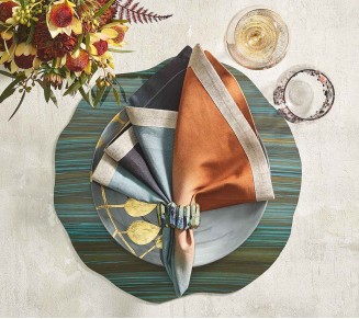 Mica Placemat in Sage & Midnight, Set of 4