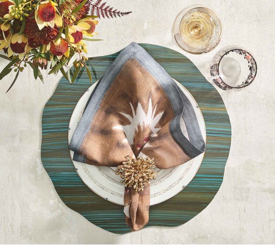 Mica Placemat in Sage & Midnight, Set of 4