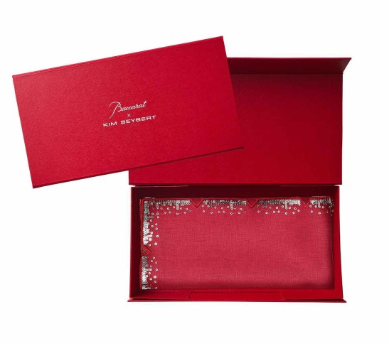 Louxor Napkin in Red & Silver, Set of 4