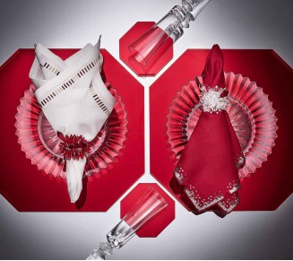 Zénith Napkin Rings in Red, Set of 4 in a Gift Box