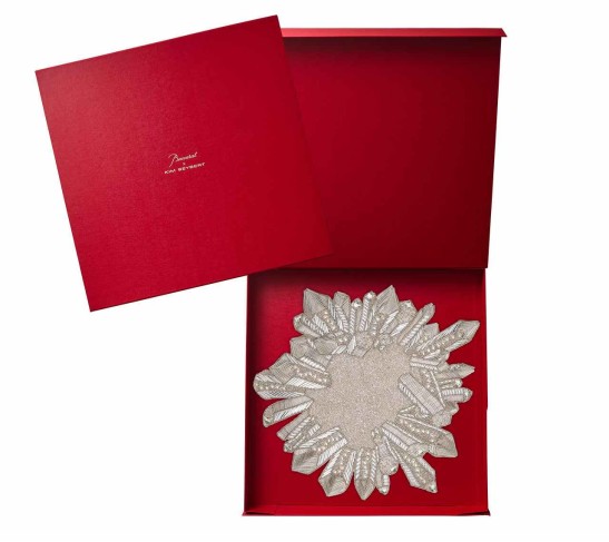 Zenith Placemat in Crystal & Silver, Set of 2 in a Gift Box