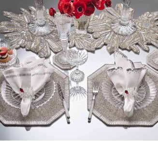 Louxor Placemat in Silver & Crystal, Set of 2 in a Gift Box