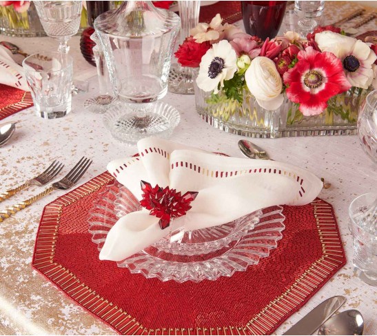 Louxor Placemat in Red, Set of 4