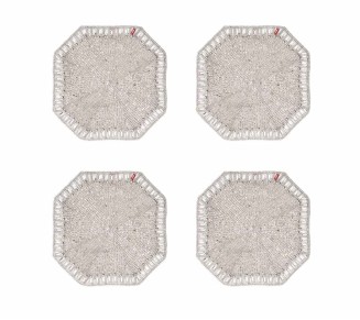 Louxor Coasters in Silver & Crystal, Set of 4 in a Gift Box