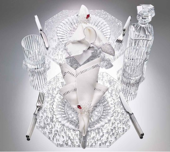 Zénith Napkin Rings in Crystal, Set of 4 in a Gift Box
