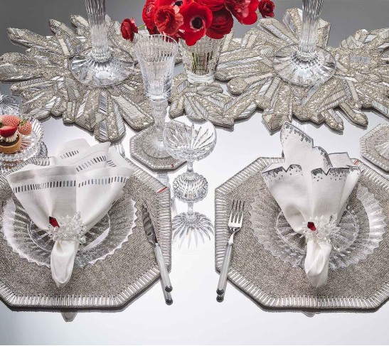Zénith Napkin Rings in Crystal, Set of 4 in a Gift Box
