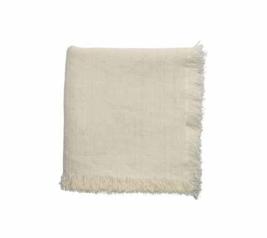 Fringe Tablecloth in White & Gold