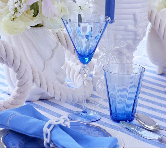 Daphne Wine Glass in Blue, Set of 4