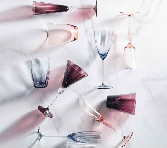Daphne Wine Glass in Amethyst, Set of 4
