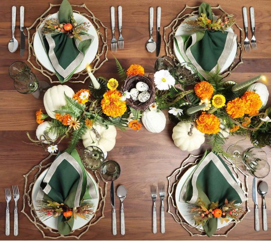 Wood Grain 5-Piece Place Setting in Gray & Silver