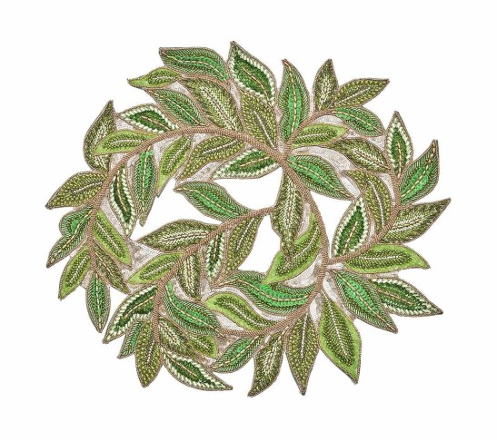 Trellis Placemat in Green & Gold, Set of 2