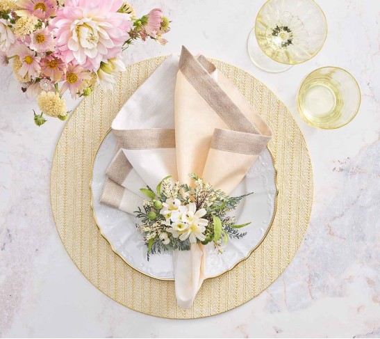 Herringbone Placemat in Butter, Set of 4