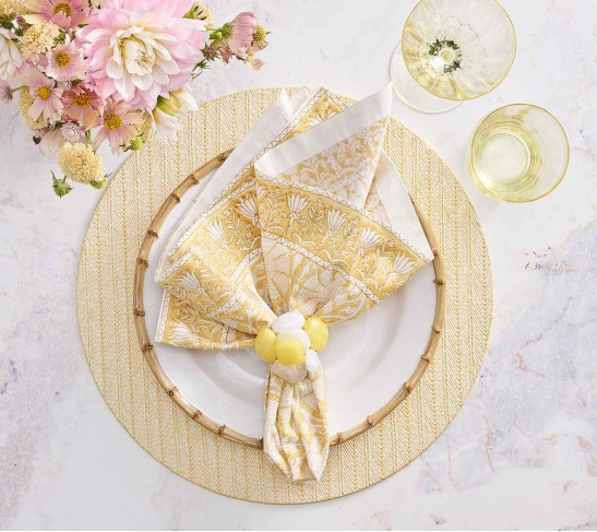 Herringbone Placemat in Butter, Set of 4