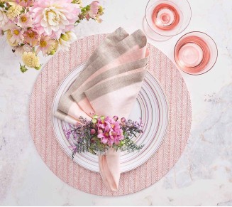Herringbone Placemat in Blush, Set of 4