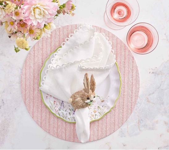 Herringbone Placemat in Blush, Set of 4