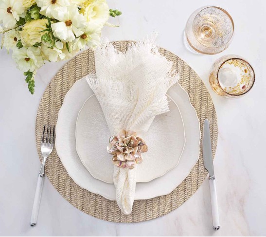 Herringbone Placemat in Tan, Set of 4