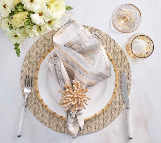 Herringbone Placemat in Tan, Set of 4