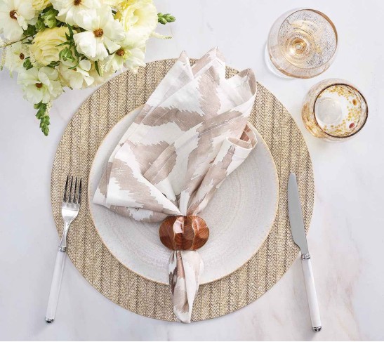 Herringbone Placemat in Tan, Set of 4