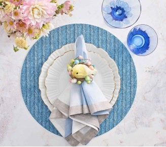 Herringbone Placemat in Indigo, Set of 4