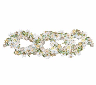 Gardenia Runner in Sky, White & Yellow