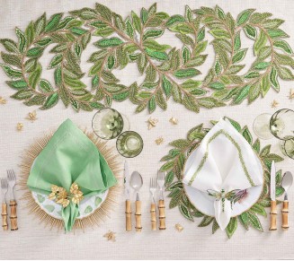 Trellis Runner in Green & Gold
