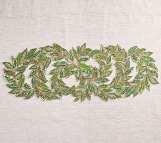 Trellis Runner in Green & Gold