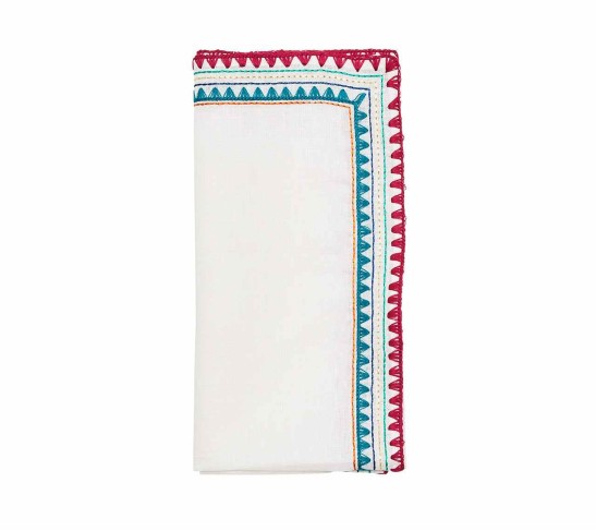 Frolic Napkin in White & Multi, Set of 4