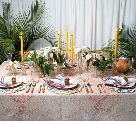 Frolic Napkin in White & Multi, Set of 4