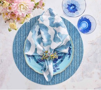 Watercolor Ikat Napkin in Blue, Set of 4