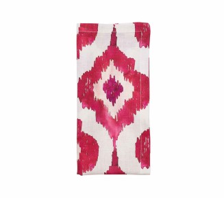 Watercolor Ikat Napkin in Fuchsia, Set of 4