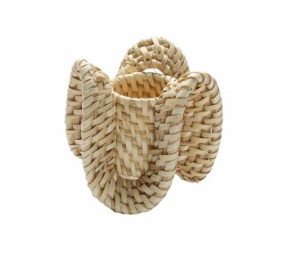 Ruffle Napkin Ring in Natural, Set of 4