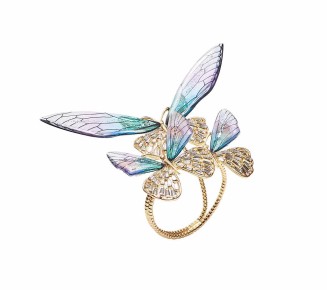 Flutter Napkin Ring in Lilac & Periwinkle, Set of 4 in a Gift Box