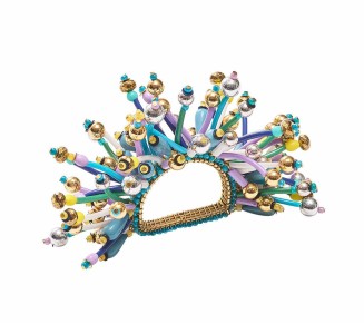Fun Burst Napkin Ring in Turquoise, Lilac & White, Set of 4